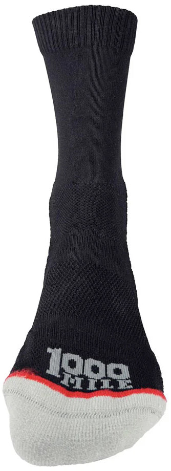1000 Mile Repreve Single Layer Twin Pack Mens Crew Running Socks - Black