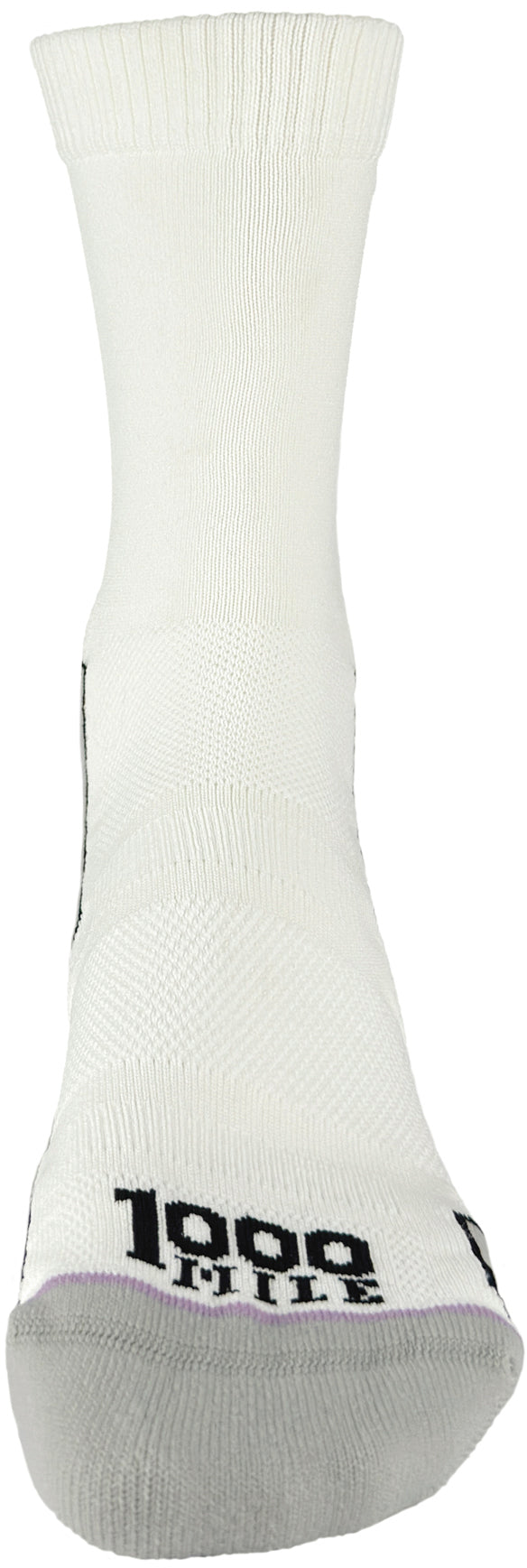 1000 Mile Repreve Single Layer Twin Pack Mens Crew Running Socks - White