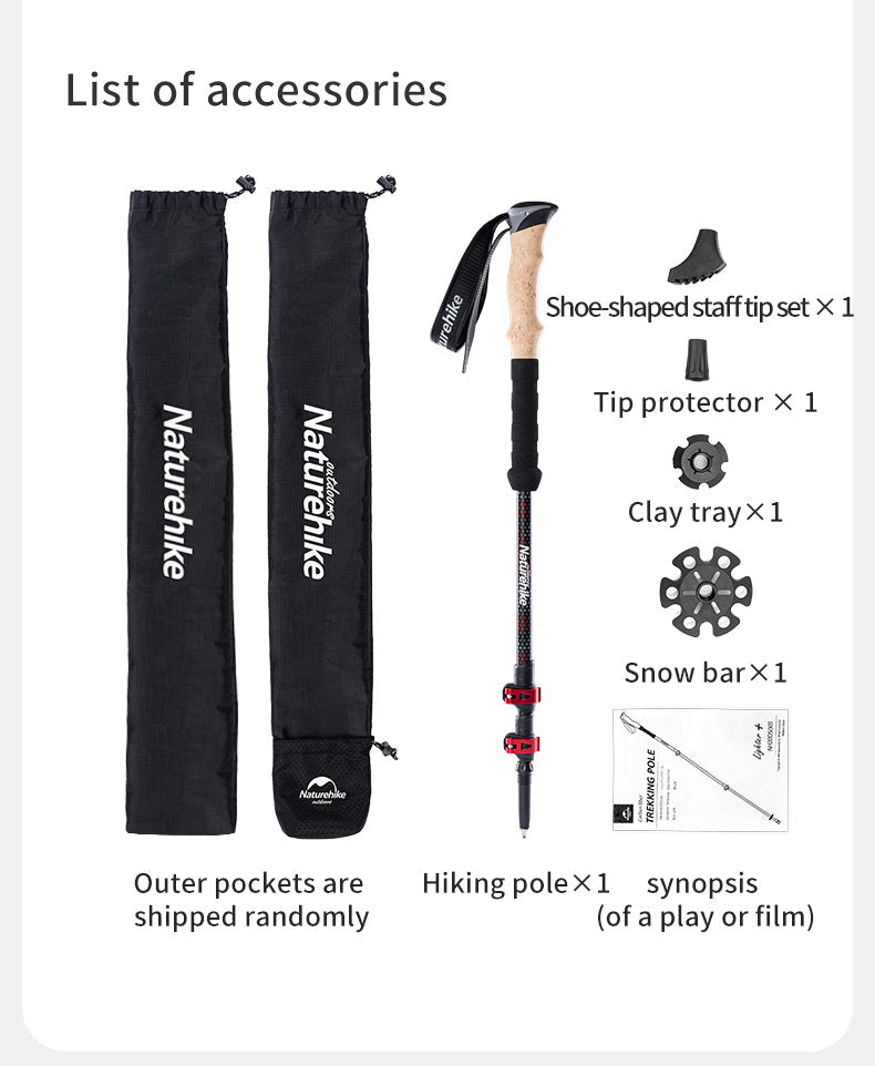 Far Wind™ Three-section Telescopic Carbon Trekking Pole